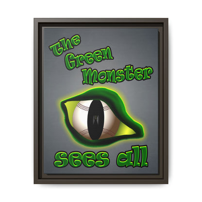 green monster - framed canvas art (grey-light grey)
