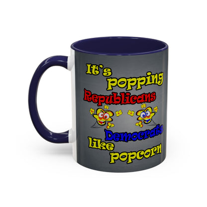popping like popcorn - Accent Mug (grey-light grey)