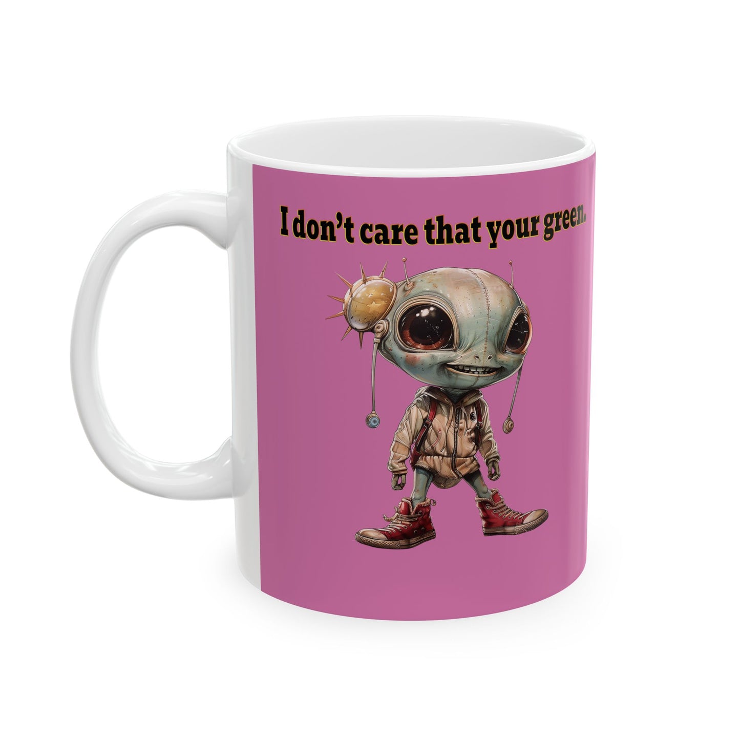 I don't care that your grey - White Mug (light pink)