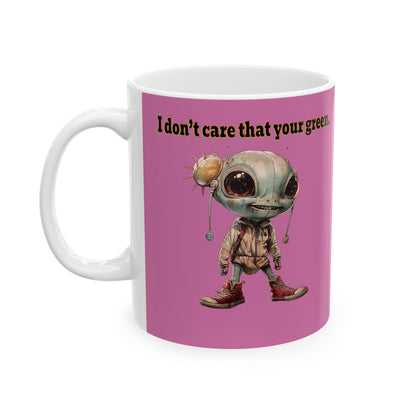 I don't care that your grey - White Mug (light pink)