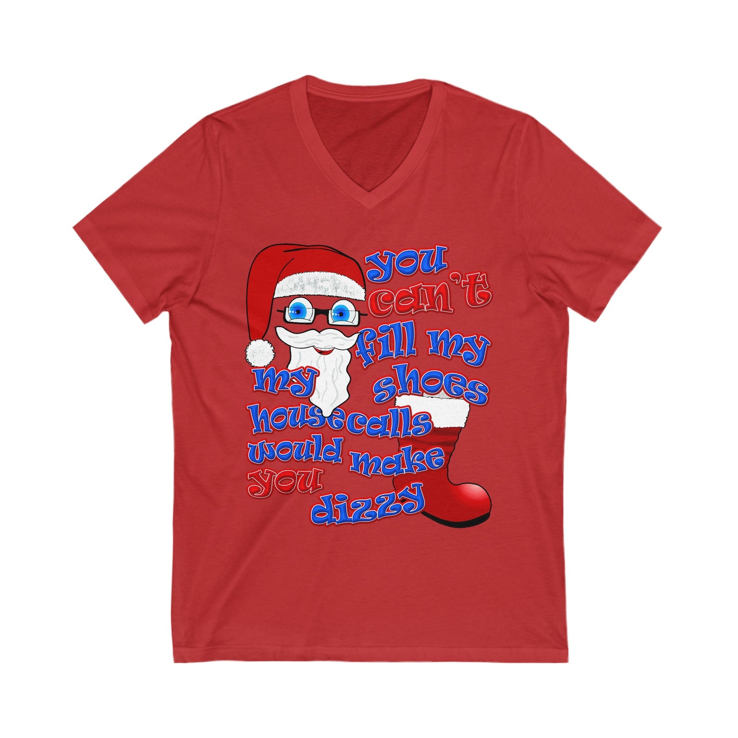 santa's shoes - Unisex Jersey Short Sleeve V-Neck Tee