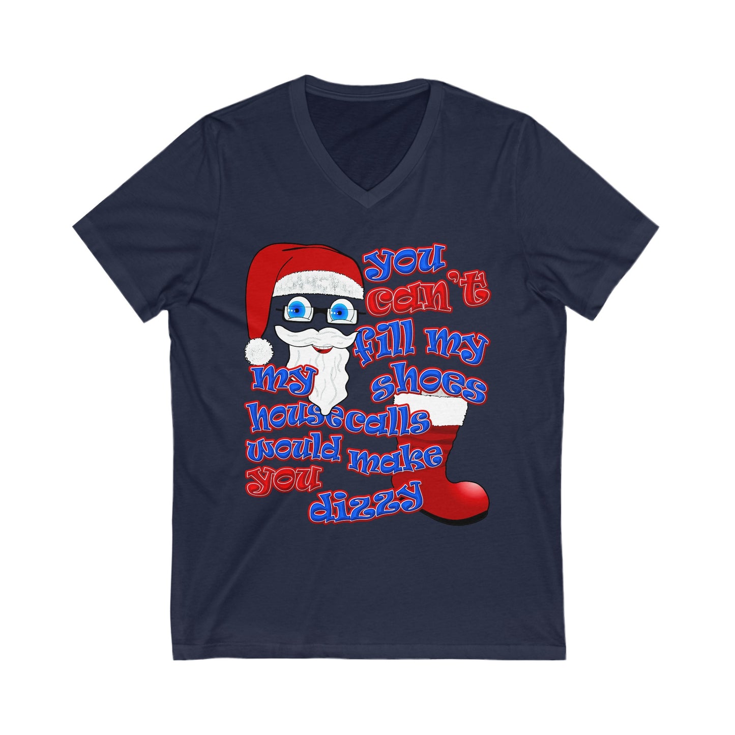 santa's shoes - Unisex Jersey Short Sleeve V-Neck Tee