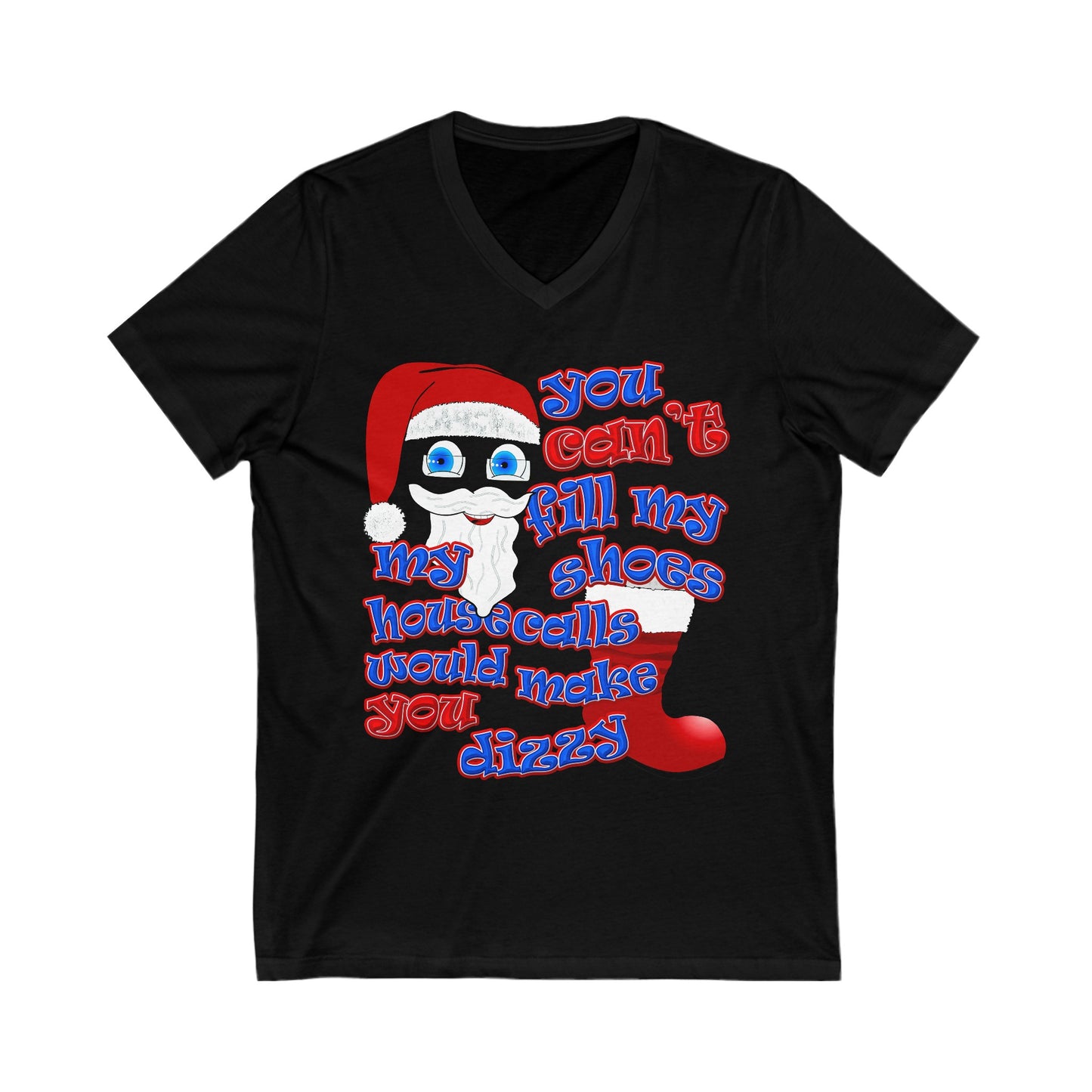 santa's shoes - Unisex Jersey Short Sleeve V-Neck Tee
