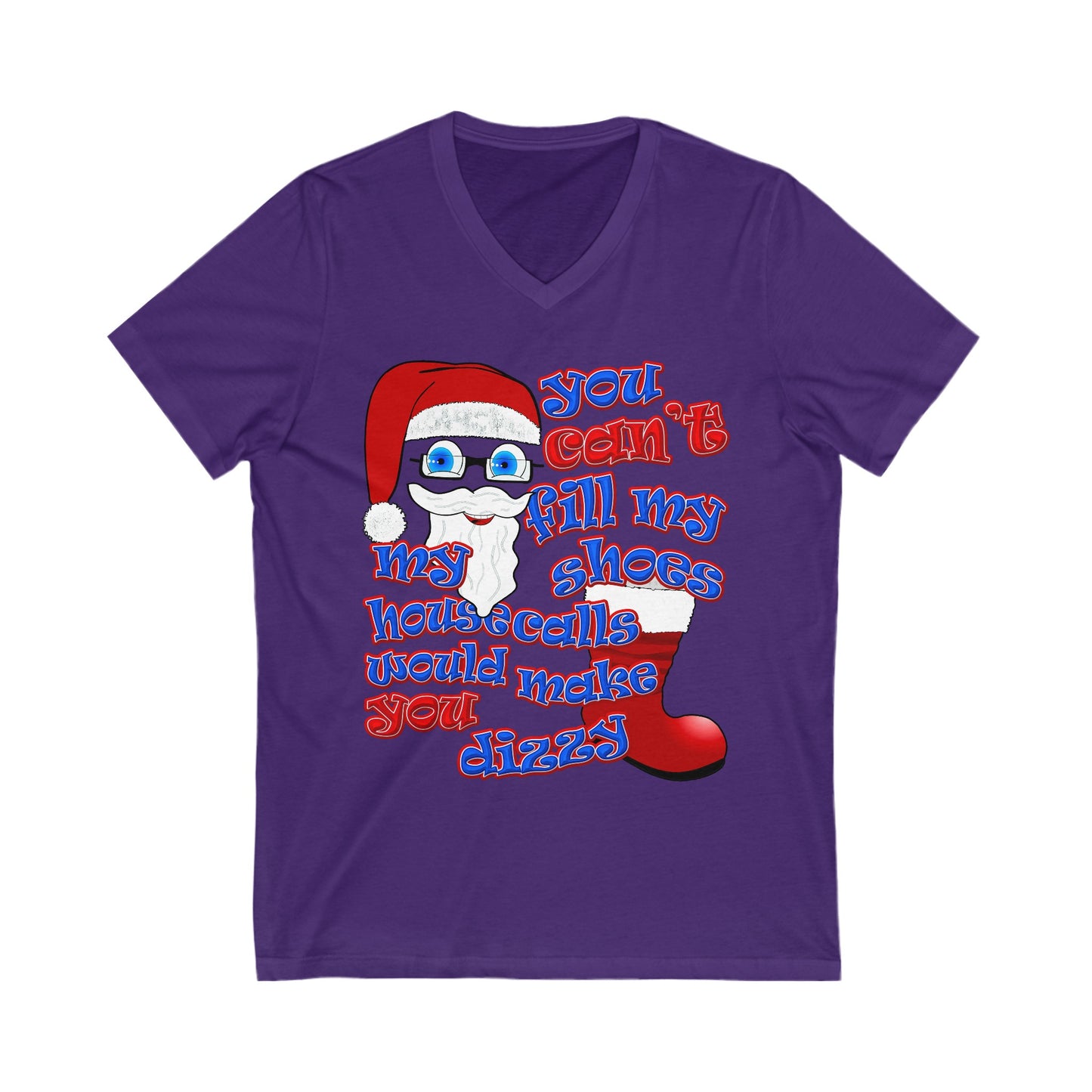 santa's shoes - Unisex Jersey Short Sleeve V-Neck Tee