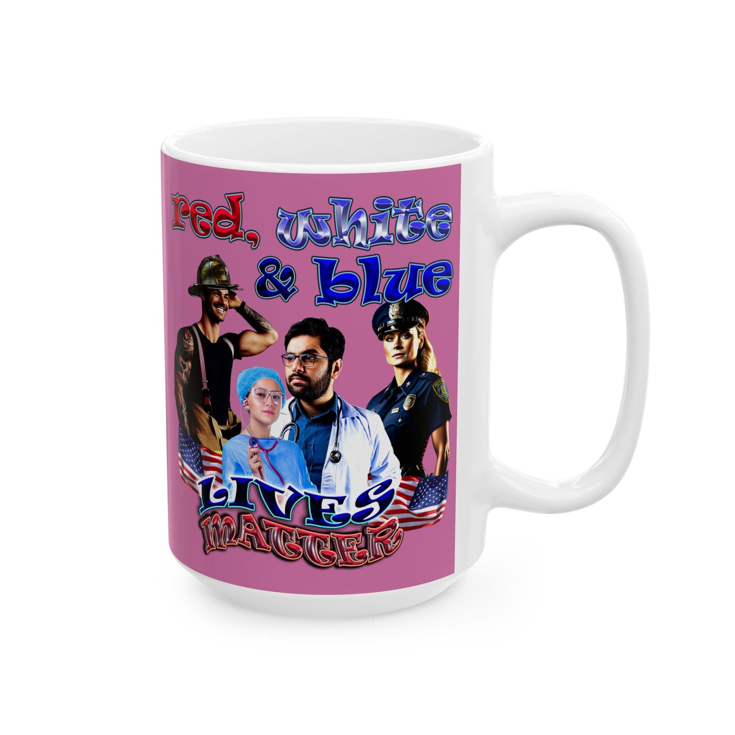 rw&b lives matter - White Mug (light pink)