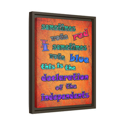 declaration of the independents - framed canvas art (burnt orange)