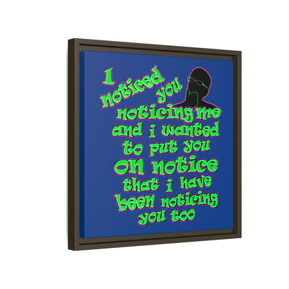 noticed you noticing - framed canvas art (dark blue)
