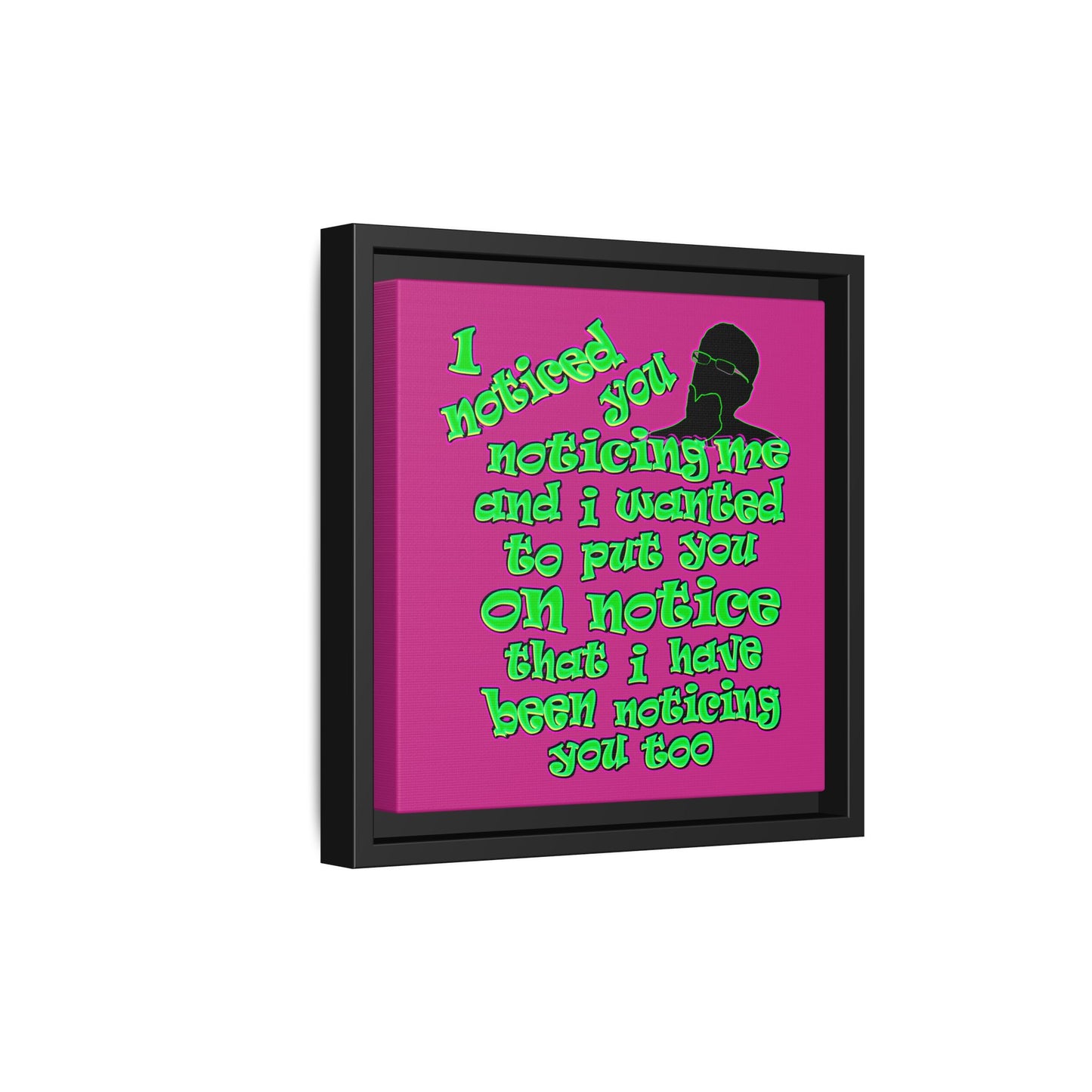 noticed you noticing - framed canvas art (pink)