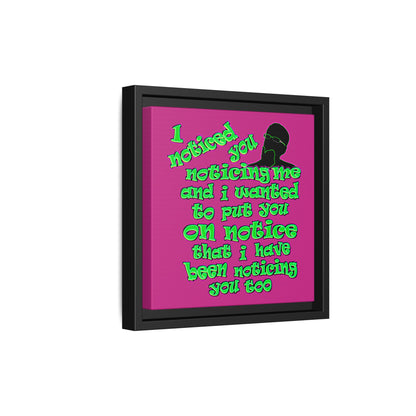 noticed you noticing - framed canvas art (pink)