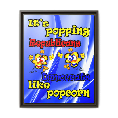 popping like popcorn - framed canvas art (blue-white wave)