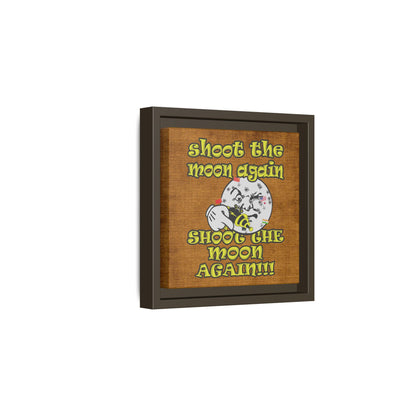 shoot the moon again - framed canvas art (brown papyrus)