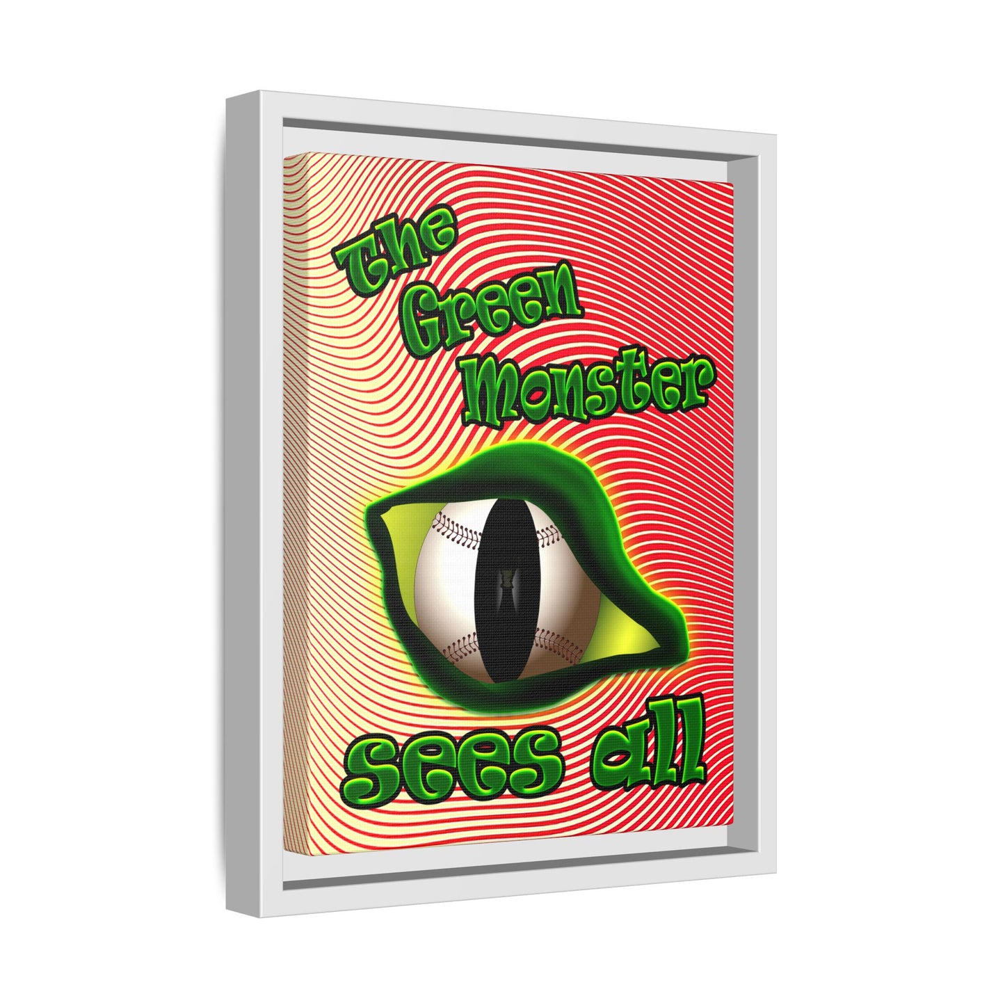 green monster - framed canvas art (yellow-orange wave)