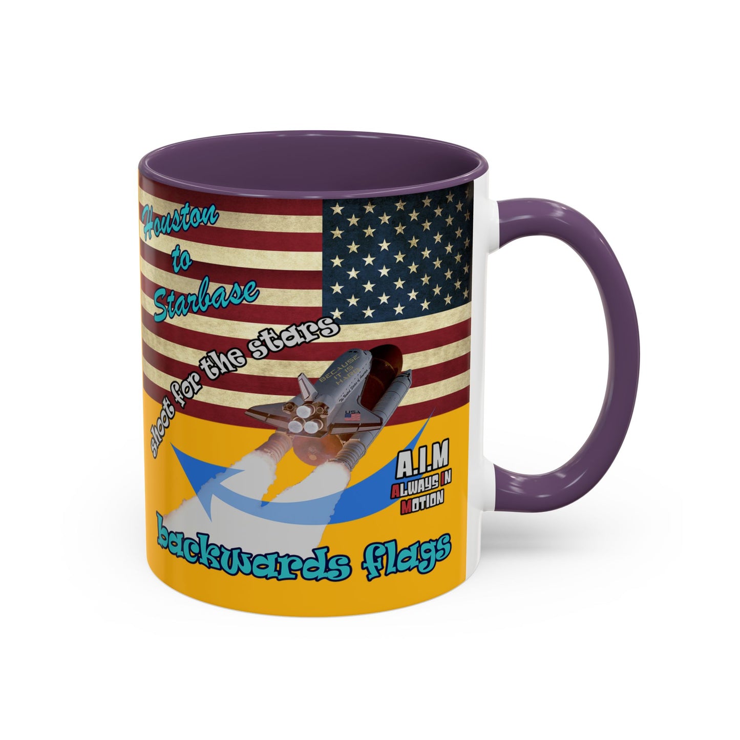 shoot for the stars - Accent Mug (yellow)