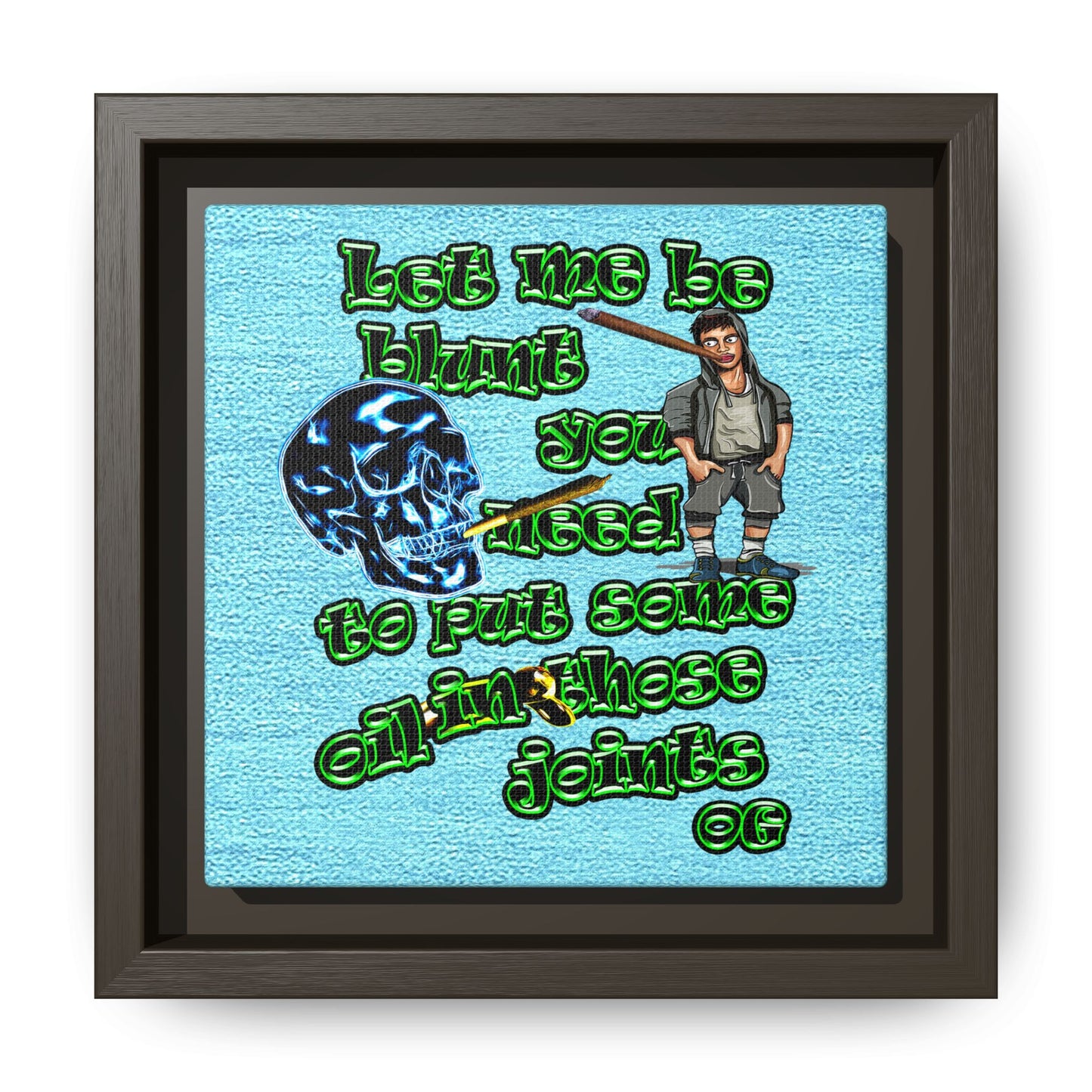 og - framed canvas art (faded blue)