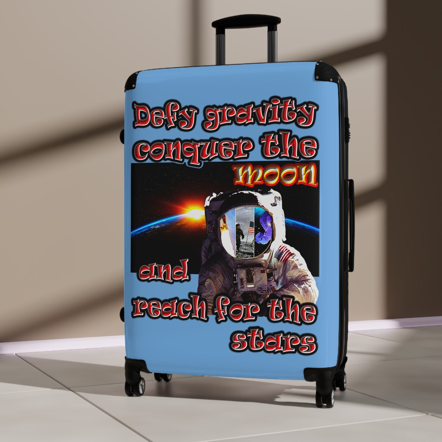 defy conquer reach - Suitcase (light blue)