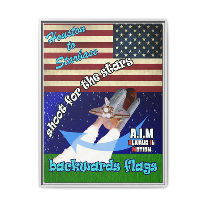 shoot for the stars - framed canvas art ('snoops' background)