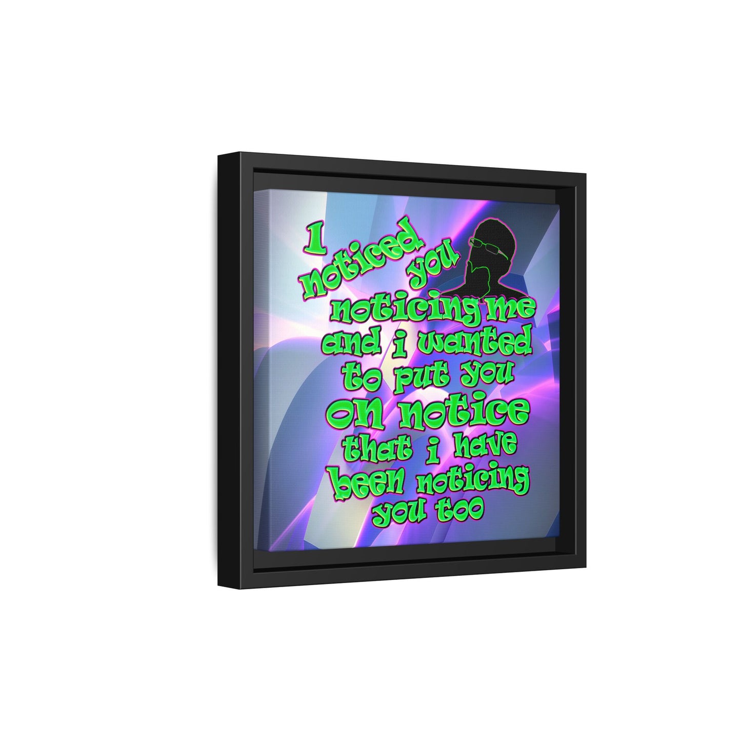 noticed you noticing - framed canvas art (grey-pink wave)