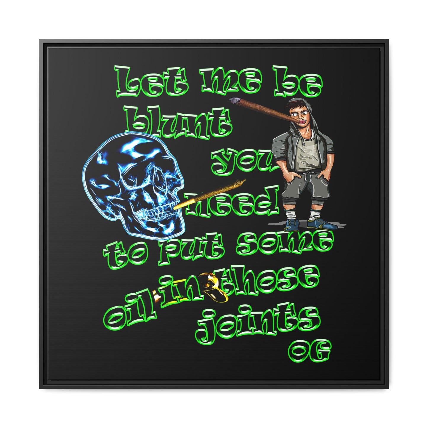 og - framed canvas art (black)