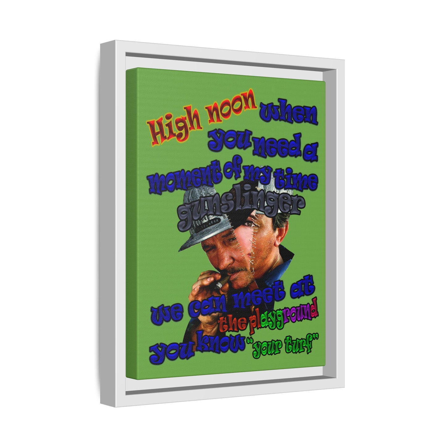 high noon - framed canvas art (green)