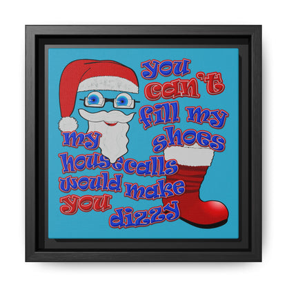 santa's shoes - framed canvas art (turquoise)