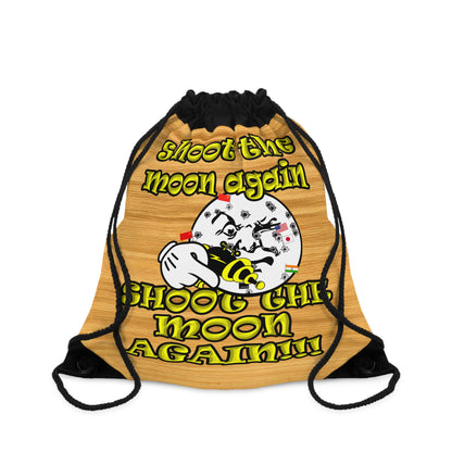 shoot the moon again - Drawstring Bag (butterscotch wood finish)