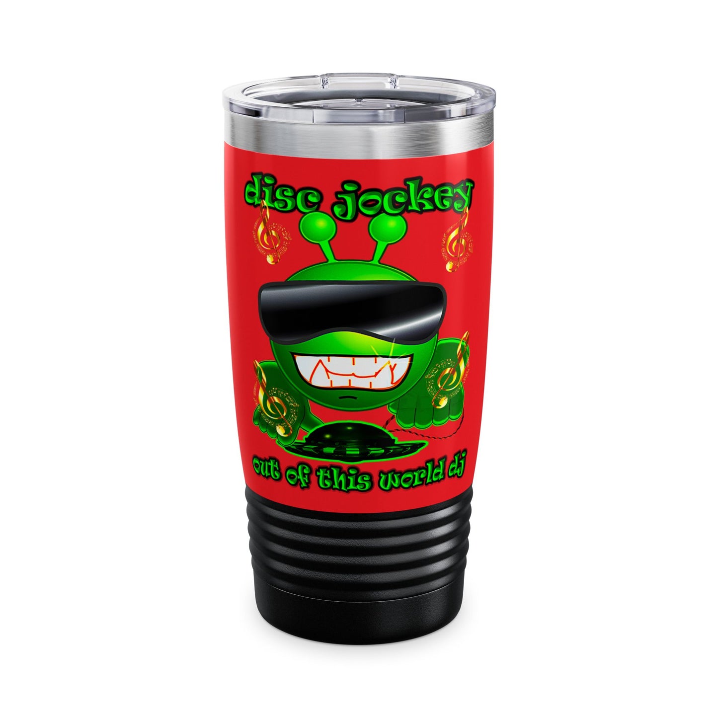disc jockey - Ringneck Tumbler, 20oz (red)