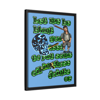 og - framed canvas art (light blue)