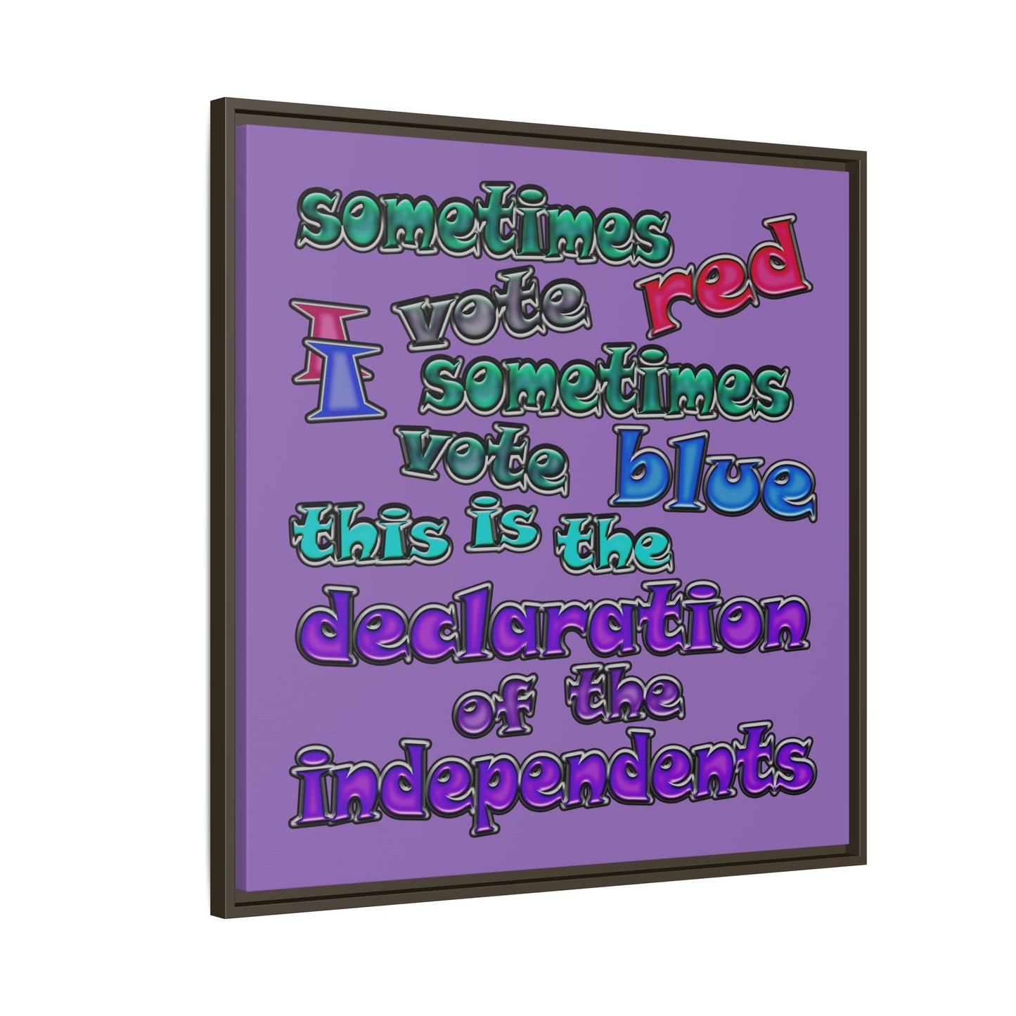 declaration of the independents - framed canvas art (light purple)