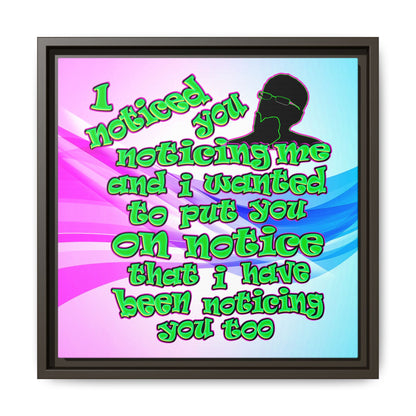 noticed you noticing - framed canvas art (light blue-pink wave)