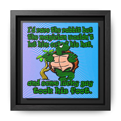 turtle race - framed canvas art (light blue-purple wave)