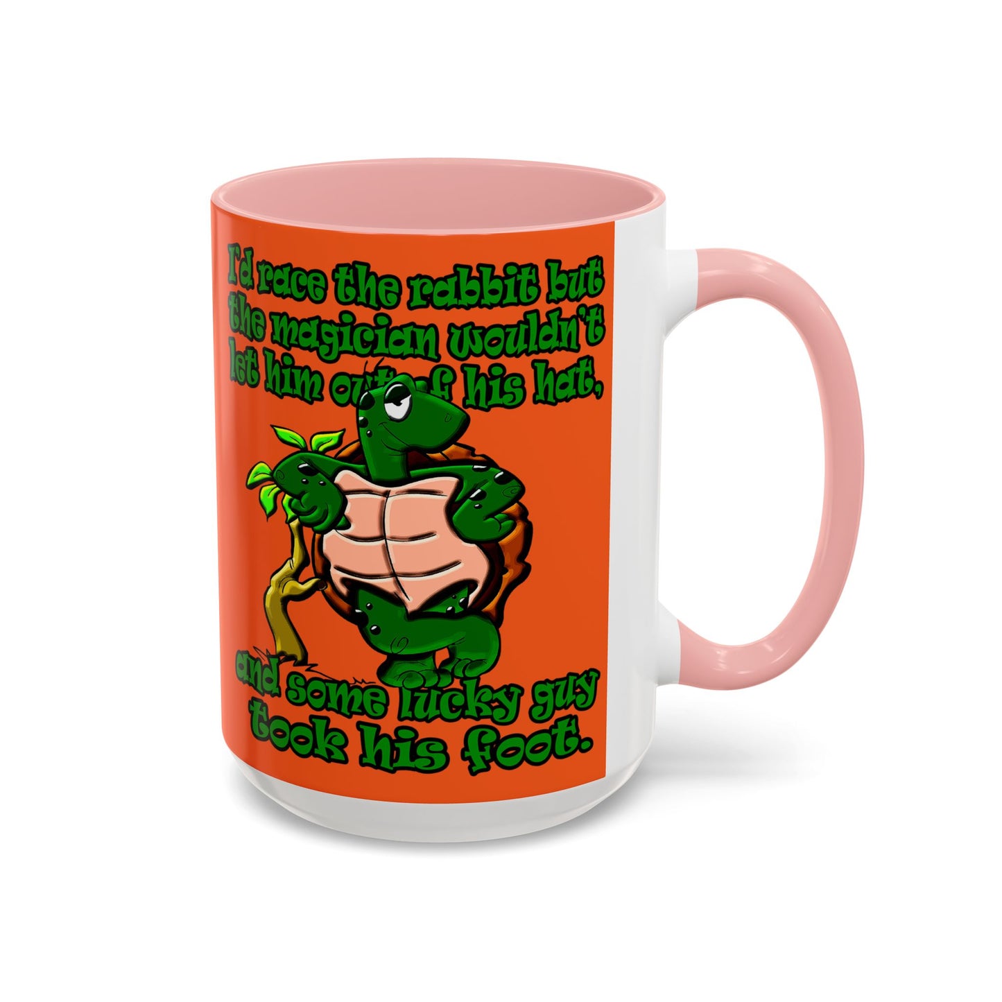 turtle race - Accent Mug (orange)