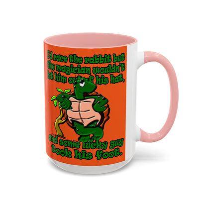 turtle race - Accent Mug (orange)