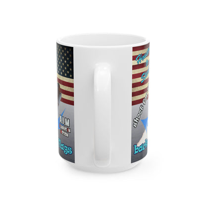 shoot for the stars - White Mug (brushed nickel)