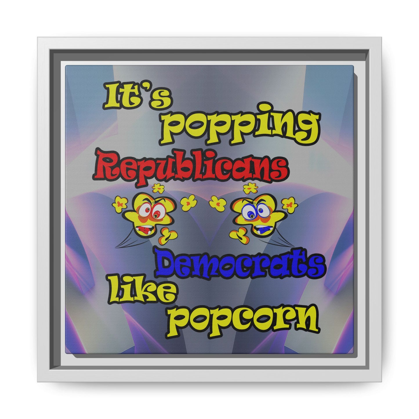 popping like popcorn - framed canvas art (grey-pink wave)