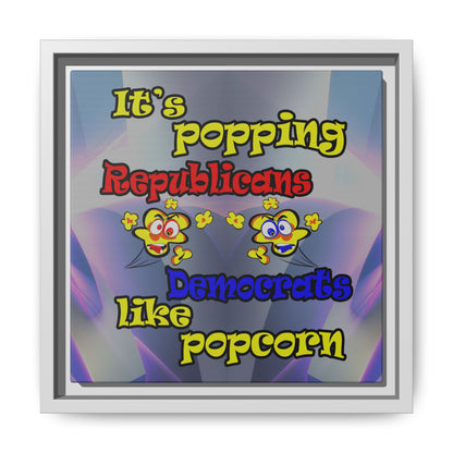 popping like popcorn - framed canvas art (grey-pink wave)