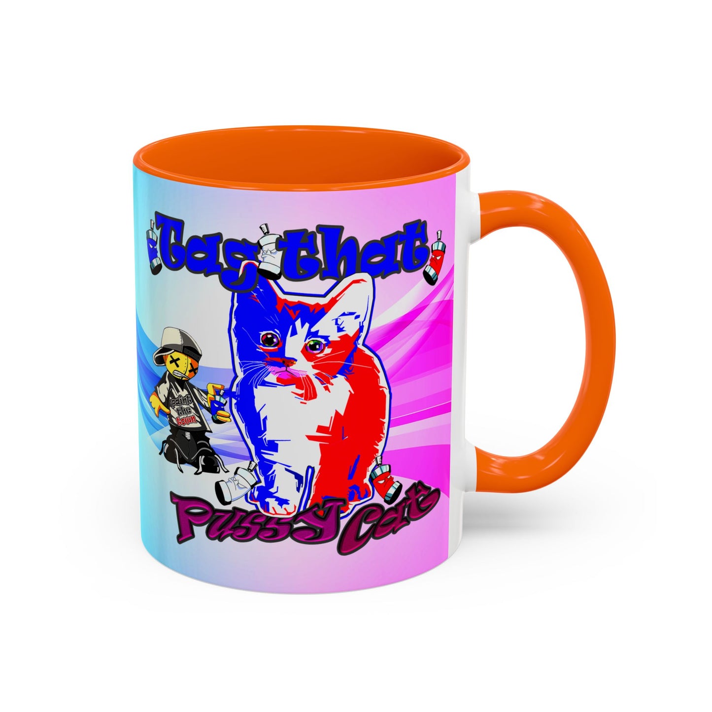tag that - Accent Mug (light blue-pink wave)