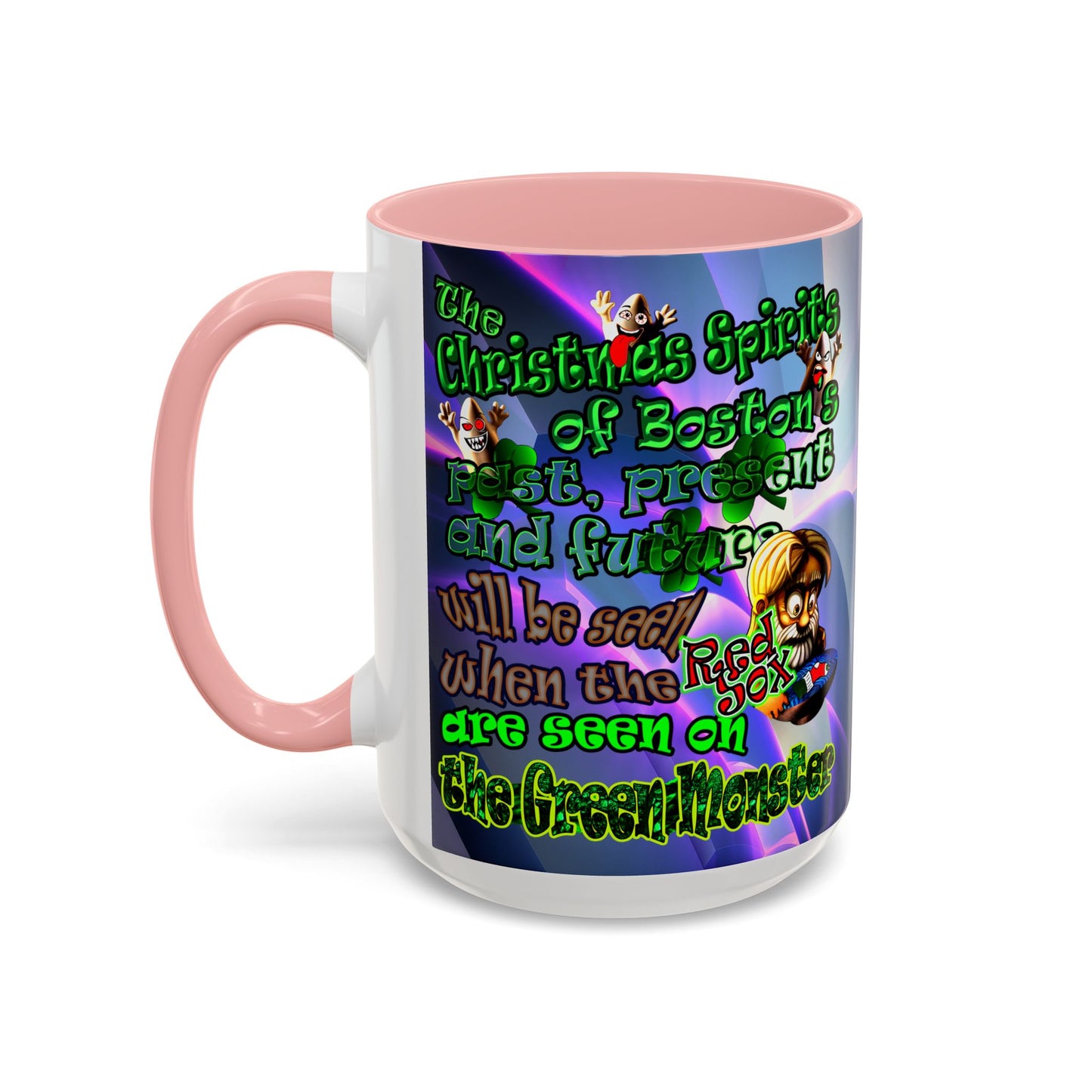 christmas spirits of boston - Accent Mug (grey-pink wave)