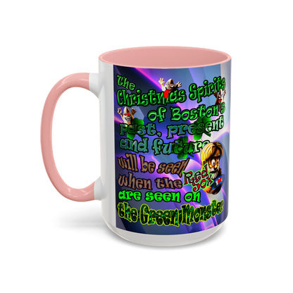 christmas spirits of boston - Accent Mug (grey-pink wave)