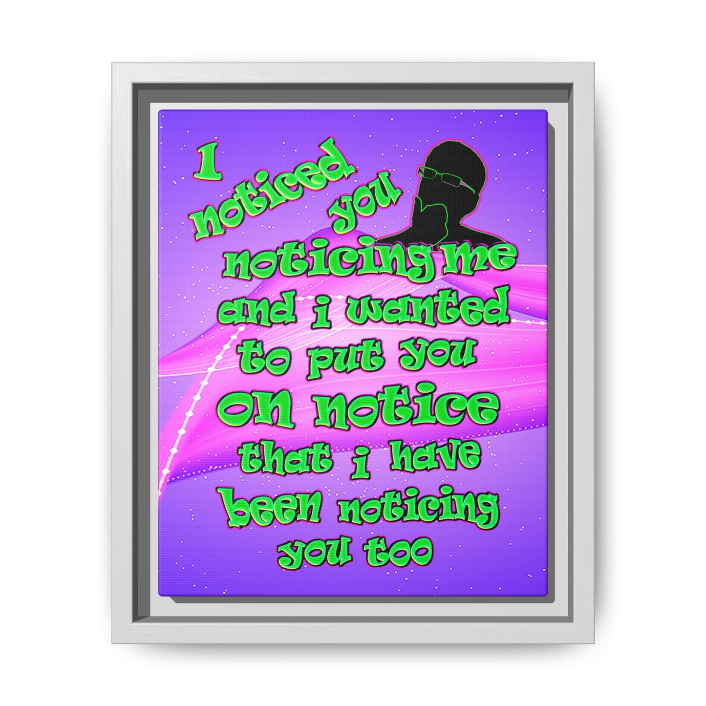 noticed you noticing - framed canvas art (purple-pink wave)