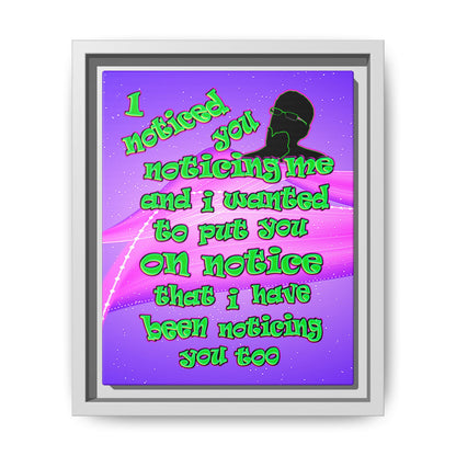 noticed you noticing - framed canvas art (purple-pink wave)