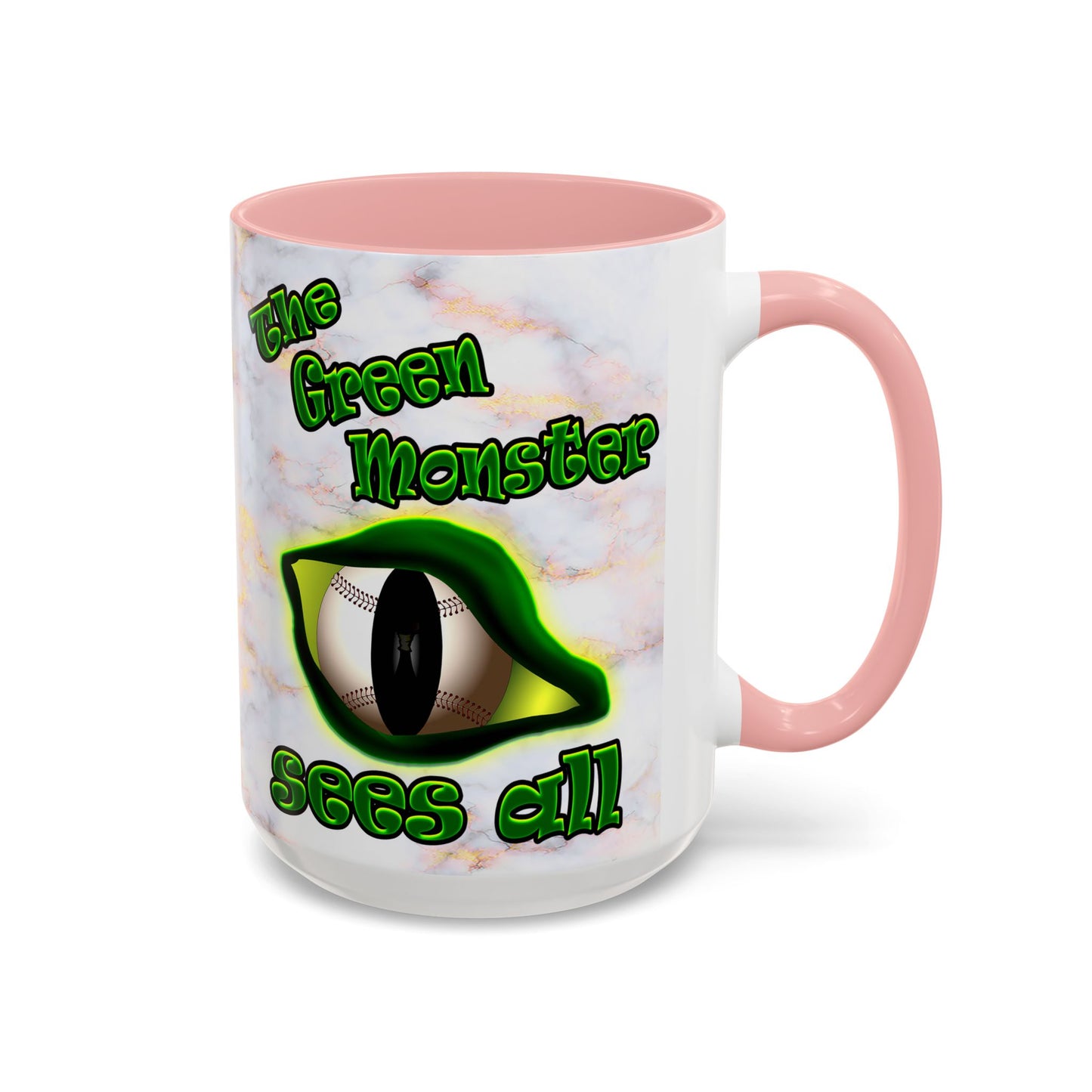 green monster - Accent Mug (white marble)