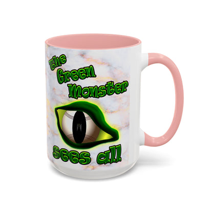 green monster - Accent Mug (white marble)