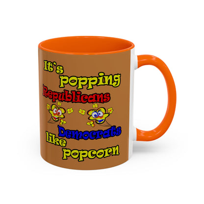 popping like popcorn - Accent Mug (light brown)