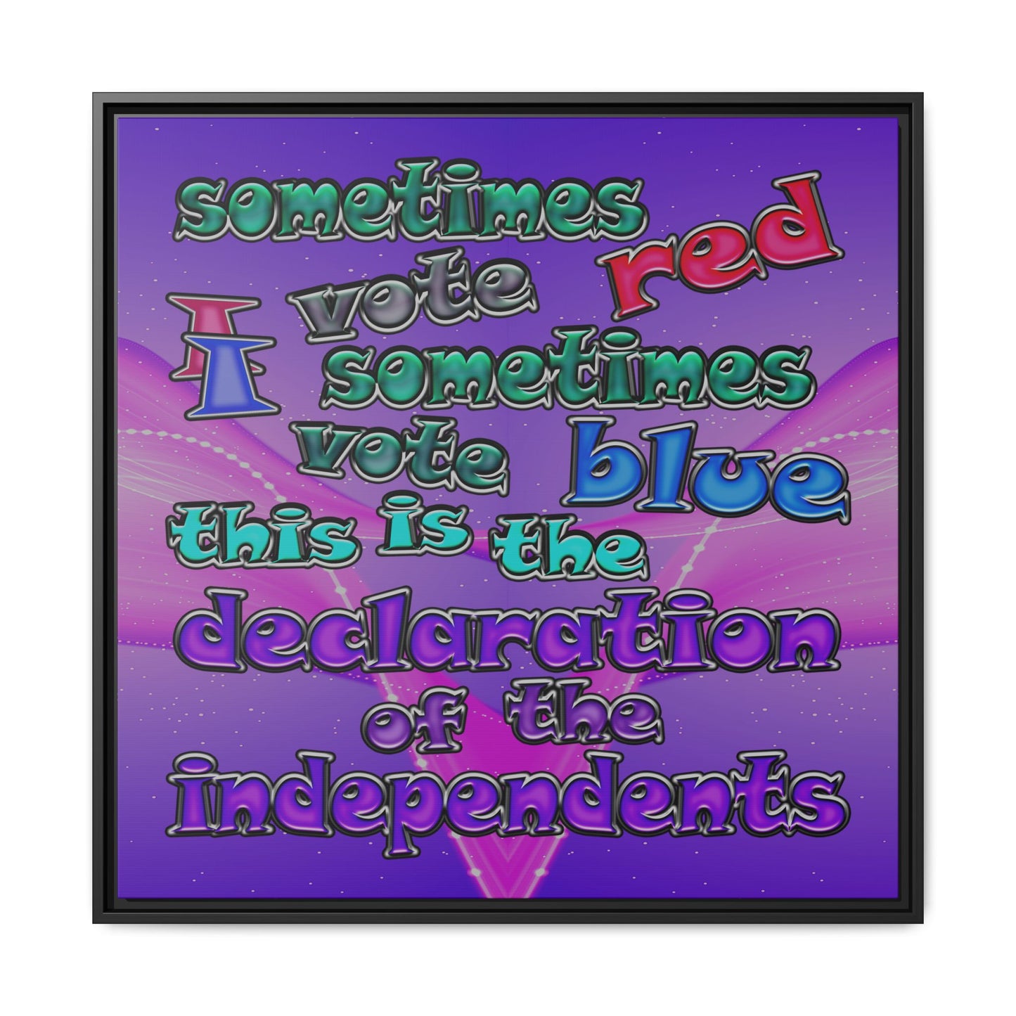 declaration of the independents - framed canvas art (purple-pink wave)