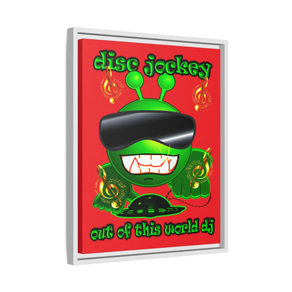 disc jockey - framed canvas art (red)