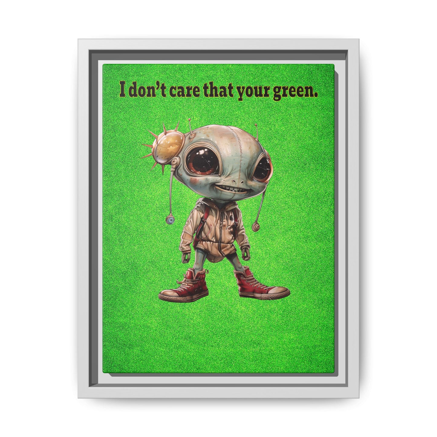 I don't care that your green - framed canvas art (green turf)
