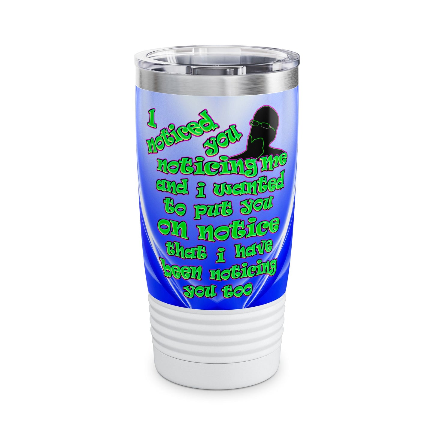 noticed you noticing - Ringneck Tumbler, 20oz (blue-white wave)