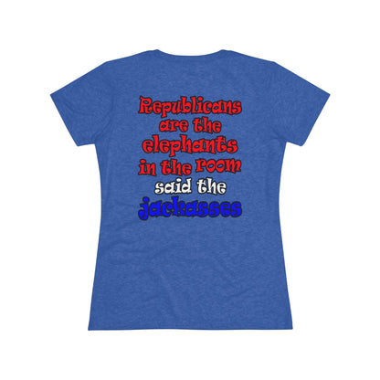 donkeys and elephants - Women's Triblend Tee