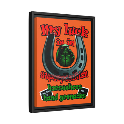 my luck - framed canvas art (orange)