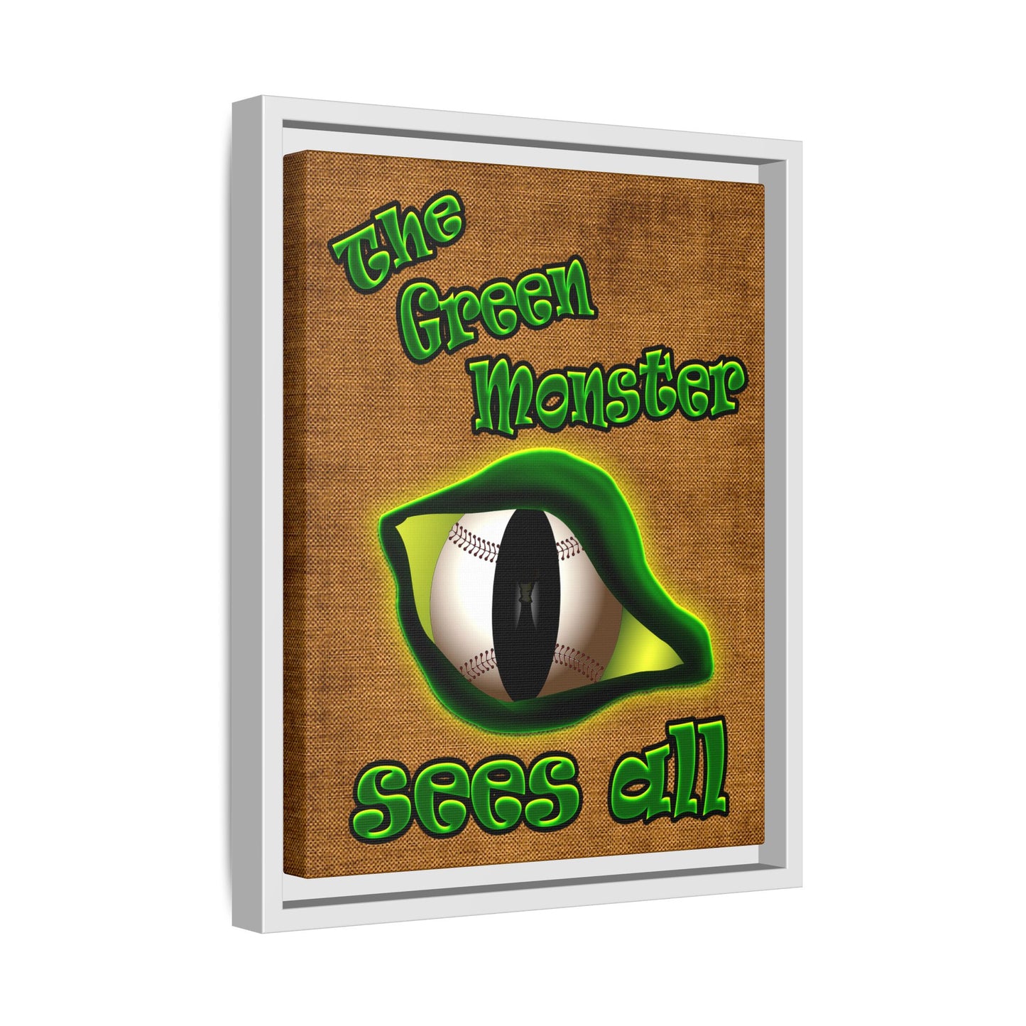green monster - framed canvas art (brown papyrus)